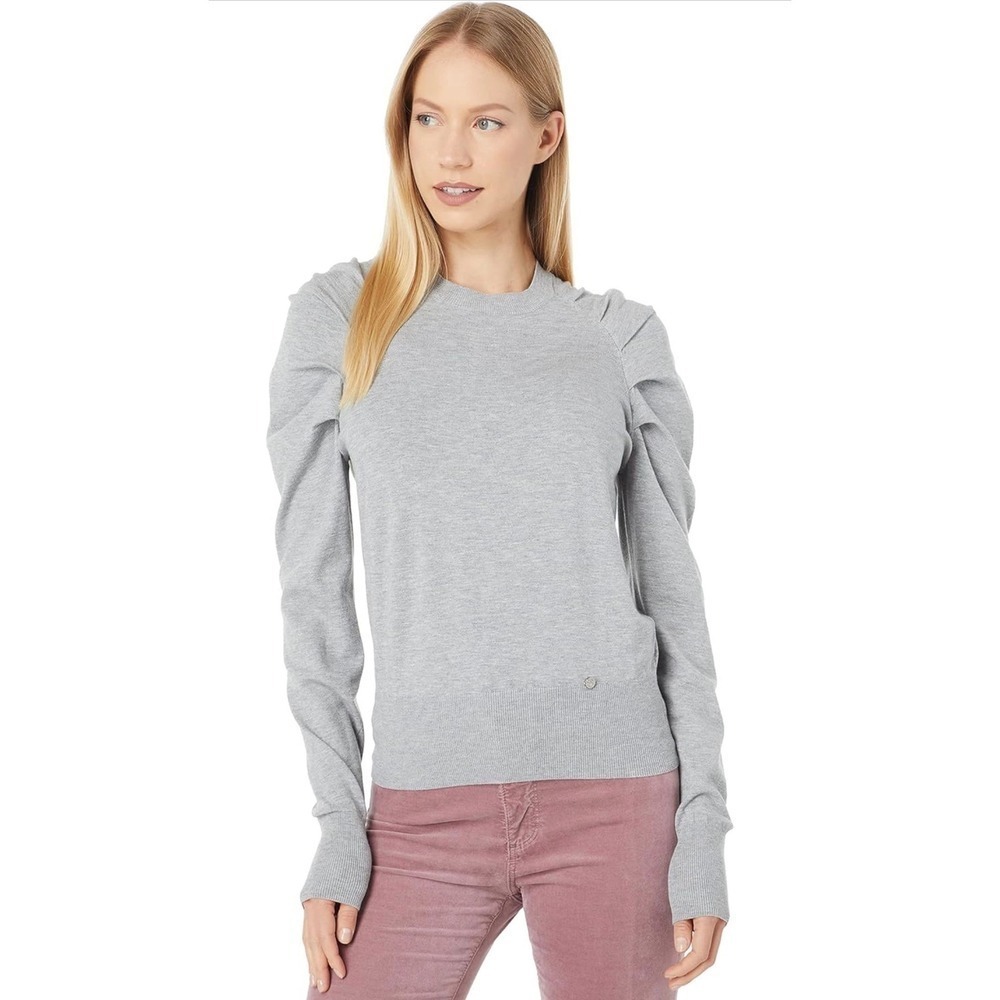 Ted Baker Piyton Sweater Mid Grey Sz 4 | (L) Preppy Luxury Knit Crewneck